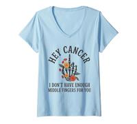 Mujer Hey Cancer Middle Finger Women I Don't Have Enough For You Camiseta Cuello V