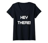 Mujer Hey There Cálido Saludo Camiseta Cuello V