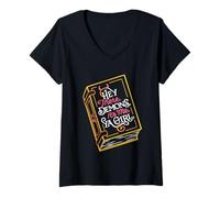 Mujer Hey There Demons, It's Me, Ya Girl Monster Romance Book Camiseta Cuello V