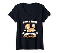 Mujer Hielera Laika Mom, como una mamá Normal, Solo para mamá - Laika Dog Camiseta Cuello V