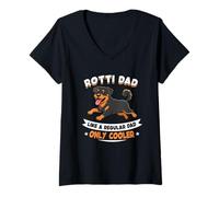 Mujer Hielera Rotti Dad, como un papá Normal, Solo para papá - Rottweiler Dog Camiseta Cuello V