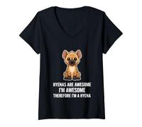 Mujer Hiena Divertida Diciendo Que Las hienas Son Impresionantes Impresionantes Camiseta Cuello V