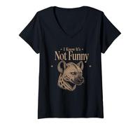 Mujer Hiena Riendo Hiena Manchada Hiena Amante Hiena Humor Oscuro Camiseta Cuello V