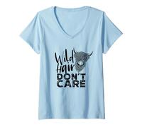 Mujer Highland Cow - Wild Hair Bull Scottish Highland Ganado Camiseta Cuello V