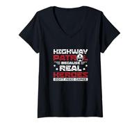Mujer Highway Patrol porque los verdaderos héroes no necesitan capas divertidas Camiseta Cuello V