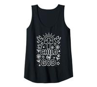 Mujer Hijo de Dios - Cristianismo Fe Inspirado Cruz Doodle Camiseta sin Mangas