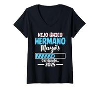 Mujer Hijo Único Hermano Alcalde Cargando 2025 Camiseta Cuello V