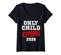 Mujer Hijo Único Hermano mayor, Hermana mayor, Hijo Único Expira 2026 Camiseta Cuello V