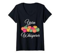 Mujer Hilado Whisperer Funny Knitting Crochet Knit Graphic Gift Camiseta Cuello V