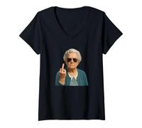 Mujer Hilarious Sarcastic Grandma Middle Finger Woman Retirement Camiseta Cuello V