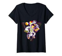 Mujer Hip Hop Tape Astronauta EDM Rave BPM Addict Sober Raver PLUR Camiseta Cuello V