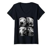 Mujer Hipnótico Labrador Retrievers Ojos Extraños Weirdcore Halloween Camiseta Cuello V