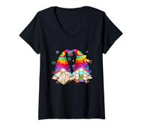 Mujer Hippie Gnomes For Summer Vacation Women with Hippie Soul Camiseta Cuello V