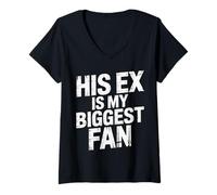 Mujer His Ex Is My Biggest Fan Sassy Confidence Line - Camiseta Cuello V