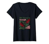 Mujer His Grace Is Enough Biblia Cita Fe Cristianismo Camiseta Cuello V