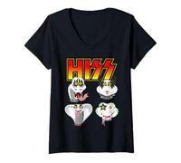 Mujer Hiss Funny Snake Lover Rock and Roll Band Gift Idea - Cinta para Regalo Camiseta Cuello V