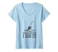 Mujer Historia de excavación de excavación arqueólogo Divertido Camiseta Cuello V