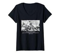 Mujer Historia del 54º Regimiento de la Guerra Civil de Massachusetts de Fort Wagner Camiseta Cuello V