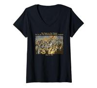Mujer Historia del 54º Regimiento de la Guerra Civil de Massachusetts de Fort Wagner Camiseta Cuello V