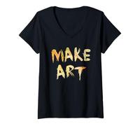 Mujer Historia del Arte Hacer el Arte Famoso Pintura Museo Artista Diseño Camiseta Cuello V