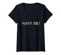 Mujer Historia del Arte Hacer el Arte Famoso Pintura Museo Artista Diseño Camiseta Cuello V