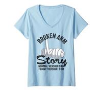 Mujer Historia del Brazo Roto Versión Normal $10 Versión Divertida $20 Camiseta Cuello V