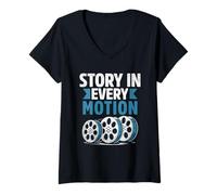 Mujer Historia En Cada Movimiento Animación Sketch Animar Storytelling Camiseta Cuello V