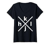 Mujer hjkl Diseño para programadores Que utilizan Vi/Vim - Gráfico Blanco Camiseta Cuello V