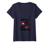Mujer Ho Ho Ho y la Tarea - Divertido diseño de Vacaciones para Profesores Camiseta Cuello V