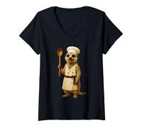 Mujer Hob Man Hobby Chef Cocina Chef con Cuchara Camiseta Cuello V