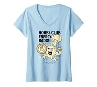 Mujer Hobby Club Energy Badge - Placa de iniciación de Masa Madre Camiseta Cuello V