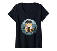 Mujer Hockey Girl For Women Winter Sports Vintage Ice Hockey GNOME Camiseta Cuello V