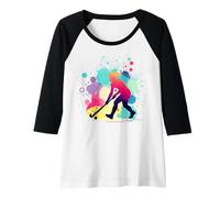 Mujer Hockey sobre césped | para niñas y Mujeres, gráfico de Hockey sobre césped Camiseta Manga Raglan