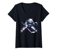Mujer Hockey sobre Hielo para Aficionados al Hockey sobre Hielo Camiseta Cuello V