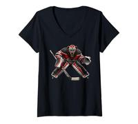 Mujer Hockey sobre Hielo para Aficionados al Hockey sobre Hielo Camiseta Cuello V
