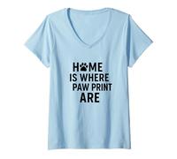 Mujer Hogar Donde Están Las Huellas De La Pata Amor De Mas Camiseta Cuello V