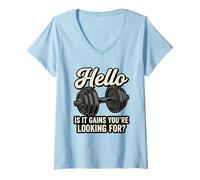 Mujer Hola, GANA Que estás Buscando un Entrenamiento Divertido en el Gimnasio Camiseta Cuello V