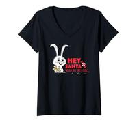 Mujer Hola Mascotas de Papá Noel, ¿aceptarías un soborno? Camiseta Cuello V