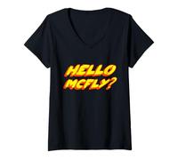 Mujer Hola Mcfly? | Nostalgia 80's Retro Película Camiseta Cuello V