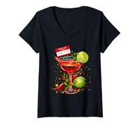 Mujer Hola, mi Nombre es Picante Marg Margarita Divertido Amante de la Comida Broma Camiseta Cuello V