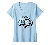 Mujer Hola Noventa años, 90 años para Hombres y Mujeres 90 cumpleaños Camiseta Cuello V