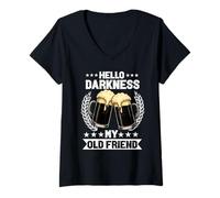 Mujer Hola Oscuridad Mi Viejo Amigo Stout Dark Beer Potter Lover Camiseta Cuello V