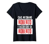Mujer Hola Roberto Faccio Cose Da Roberto Personalizzato Camiseta Cuello V