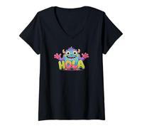 Mujer Hola. Saludo español, Hola Cita Camiseta Cuello V
