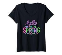 Mujer Hola Spring Cool Vibes Camiseta Cuello V