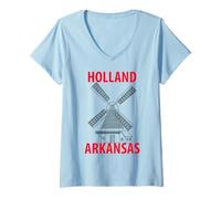 Mujer Holanda Arkansas USA Souvenir Camiseta Cuello V