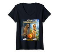 Mujer Hold on Your Come Back is Coming 2025 a 2026 Dog Hope Gift Camiseta Cuello V
