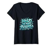 Mujer Hold Your Breath Spearo Apnea Submarino Hunter Diver Regalo Camiseta Cuello V