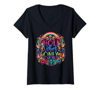 Mujer Holi Vibes Only Indian Hindu Spring Holi Festival De Colores Camiseta Cuello V