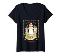 Mujer Holly Hobbie Comienza Cada Día De Una Manera Feliz Flores Camiseta Cuello V